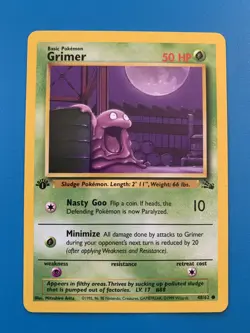 1st Edition Grimer 48/62 Fossil Set Rare Vintage 1999 Pokemon Card - NM - Image 1