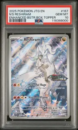 Pokemon TCG N's Reshiram Stamped Illustration Rare Promo Card 167/159 PSA 10 - Image 1