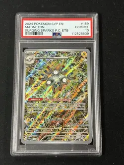 💎 Magneton 159 Surging Sparks Pokemon Center ETB Stamped Promo Card PSA 10 💎 - Image 1