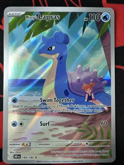 Pokemon TCG Misty's Lapras Destined Rivals Full Art Secret Rare Card 194/182 NM - Image 1