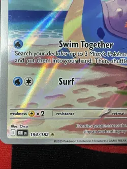 Pokemon TCG Misty's Lapras Destined Rivals Full Art Secret Rare Card 194/182 NM - Image 5