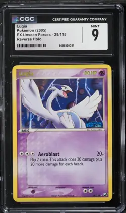 CGC 9 Lugia Reverse Holo Rare EX Unseen Forces 2005 Pokemon Card #29 - Image 1
