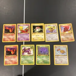 Pokemon Lot of 9 1st Edition Cards Vintage Base Jungle Team Rocket - Image 1