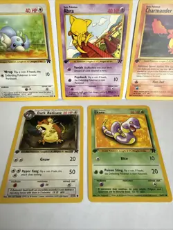 Pokemon TCG ROCKET Lot 1st Edition Cards - Dratini, Abra, Charmander, Raticate - Image 5