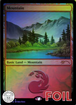 MTG Mountain (107) | NM Foil | Secret Lair Bob Ross Lands {SLD} - Image 1