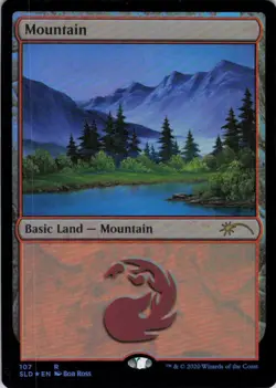 MTG Mountain (107) | NM Foil | Secret Lair Bob Ross Lands {SLD} - Image 2