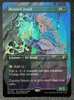 Devoted Druid 0138 - Borderless Foil - Magic the Gathering: Lorwyn Eclipsed - NM - Image 1