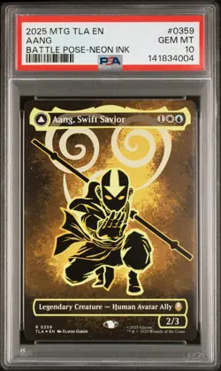 2025 MTG AVATAR #0359 AANG AND LA, OCEAN'S FURY/AANG, SWIFT SAVIOR PSA 10 - Image 1