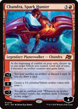 Chandra, Spark Hunter NM MYTHIC MTG Aetherdrift [DFT] Red Planeswalker Regular - Image 1