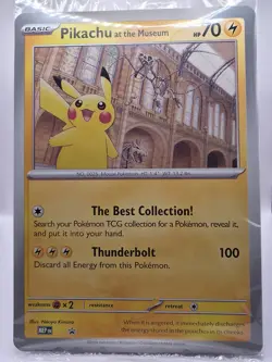 In Hand - Pikachu At The Museum Pokemon Card Jumbo Oversized - Natural History - Image 1