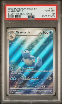 2023 POKEMON MEW EN-151 ILLUSTRATION RARE #171 WARTORTLE PSA 10 - Image 1