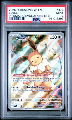 2025 POKEMON SVP EN-SV BLACK STAR PROMO #173 EEVEE PSA 9 - Image 1