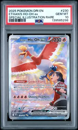 2025 POKEMON DRI SPECIAL ILLUSTRATION RARE #230 ETHAN'S HO-OH EX PSA 10 - Image 1