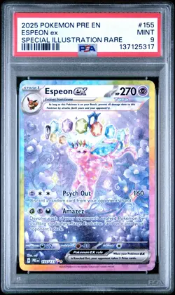 2025 POKEMON PRISMATIC EVOLUTIONS SPECIAL ILLUSTRATION RARE ESPEON EX PSA 9 - Image 1