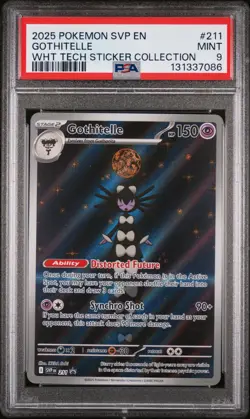 2025 POKEMON SVP WHITE FLARE TECH STICKER COLLECTION #211 GOTHITELLE PSA 9 - Image 1