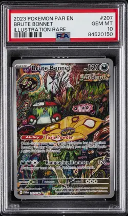 2023 POKEMON PAR EN-PARADOX RIFT ILLUSTRATION RARE #207 BRUTE BONNET PSA 10 - Image 1