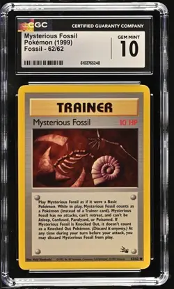 Pokemon Mysterious Fossil 1999 Fossil 62/62 CGC 10 - Image 1