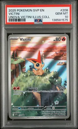 2025 POKEMON SVP PROMO UNOVA VICTINI ILLUSTRATION COLLECTION #208 VICTINI PSA 10 - Image 1