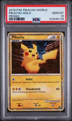 2010 POKEMON WORLD COLLECTION DO NOT USE PIKACHU-HOLO PSA 10 - Image 1