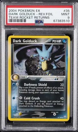 2004 POKEMON EX TEAM ROCKET RETURNS #35 DARK GOLDUCK-REVERSE FOIL PSA 9 - Image 1