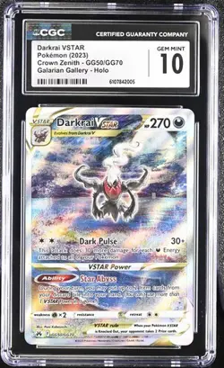 Pokemon Darkrai VSTAR 2023 Crown Zenith GG50/GG70 CGC 10 - Image 1