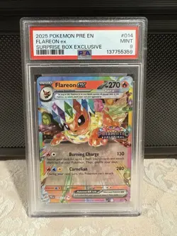 Pokemon Flareon ex Prismatic Evolutions Promo Holo PSA 9 014/131 - Image 1