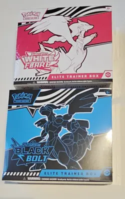 Pokemon TCG: S&V White Flare & Black Bolt Elite Trainer Box, Set of 2. Sealed. - Image 1