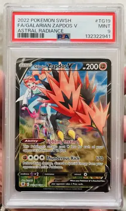 2022 Pokemon Galarian Zapdos V Astral Radiance TG19/TG30 Holo Ultra Rare PSA 9 - Image 4