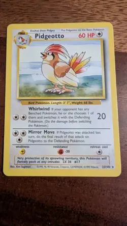 Pokemon TCG - Pidgeotto (22/102) Base Set Rare (NM) - Image 1