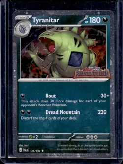 2025 Pokemon SV Paldea Evolved Tyranitar Stamp Holo Promo #135/193 - Image 1