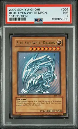 Blue Eyes White Dragon SDK-001 1st Edition GLOSSY ULTRA RARE Yugioh PSA 7 *963 - Image 1