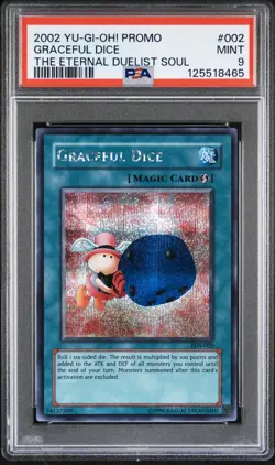 2002 YU-GI-OH! THE ETERNAL DUELIST SOUL PROMO #002 GRACEFUL DICE PSA 9 - Image 1