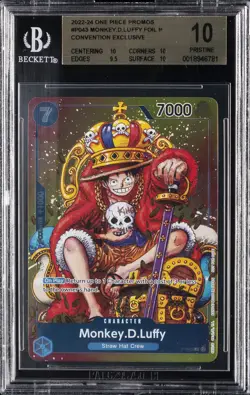 2024 ONE PIECE PROMOS CONVENTION EXCLUSIVE-FOIL #043 MONKEY D. LUFFY BGS 10 - Image 1