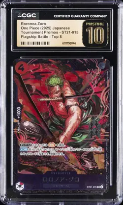 2015 ONE PIECE JPN TOURNAMENT PROMOS #ST21-015 RORONOA ZORO CGC 10 PRISTINE - Image 1
