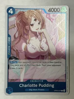 One Piece Charlotte Pudding Wings of the Captain #OP06-047 Rare Foil TCG - Image 1