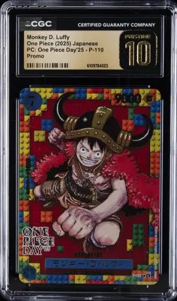 2025 ONE PIECE JPN PC: ONE PIECE DAY '25 PROMO MONKEY D. LUFFY CGC 10 PRISTINE - Image 1