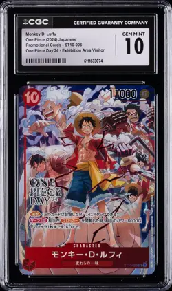 2024 ONE PIECE JPN ONE PIECE DAY '24 PROMO #ST10-006 MONKEY D. LUFFY CGC 10 GM - Image 1