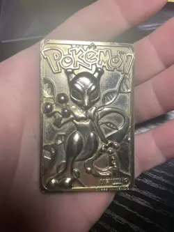 Vintage 1999 Burger King Pokemon 23k Gold Plated Mewtwo Collectible Card JRV - Image 1
