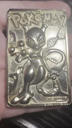 Vintage 1999 Burger King Pokemon 23k Gold Plated Mewtwo Collectible Card JRV - Image 2