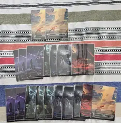 MTG Edge of Eternity Full Art Land Cards 2 Galaxy Foil, 7 Foil, & 10 Non Foil - Image 1