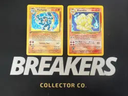 1999 Base Set Vintage Pokemon 2 Card Lot: Holo 1st Edition Machamp & Ninetales - Image 1