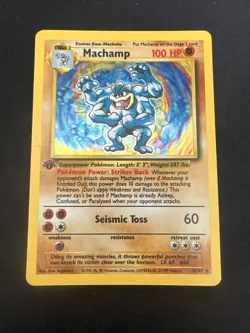 1999 Base Set Vintage Pokemon 2 Card Lot: Holo 1st Edition Machamp & Ninetales - Image 2