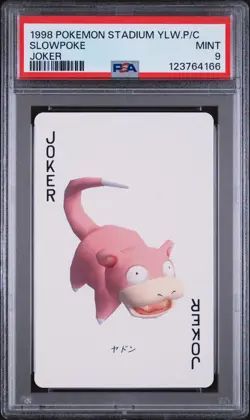 1998 POKEMON STADIUM YELLOW VERSION PLAYING CARDS JOKER SLOWPOKE PSA 9 - Image 1