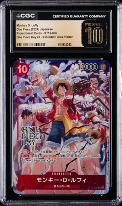 2024 ONE PIECE JPN PROMO CARDS #ST10-006 MONKEY D. LUFFY CGC 10 PRISTINE - Image 1