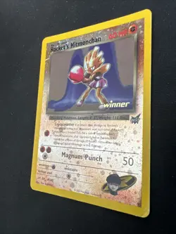 Rocket’s Hitmonchan 9 Best of Game Promo Winner Reverse Holo Pokemon Card - Image 3
