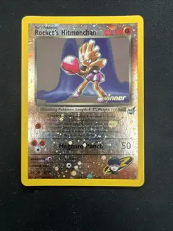 Rocket’s Hitmonchan 9 Best of Game Promo Winner Reverse Holo Pokemon Card - Image 5
