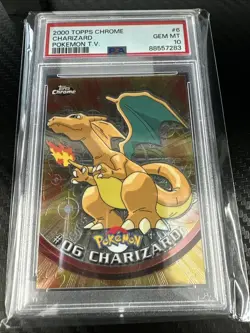 CHARIZARD Pokemon Card - 2000 Topps Chrome - #6 - Pokemon T.V. PSA 10 - Image 1