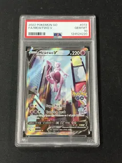 💎 Mewtwo V 072 Pokemon Go Full Art Ultra Rare Pokemon Card PSA 10 Gem Mint 💎 - Image 1