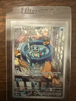 Pokemon TCG Squirtle Stellar Crown Illustration Card 148/142 - Image 1