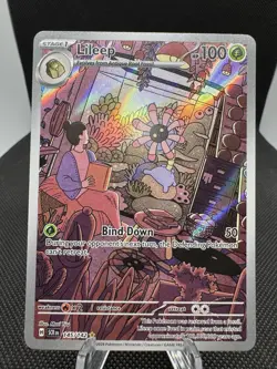 Pokemon TCG Lileep 145/142 Stellar Crown Holo Card Illustration Rare Full Art - Image 1
